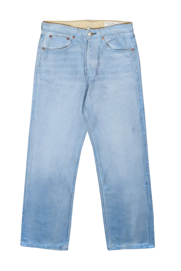 Current Boutique-Rag & Bone - Light Wash Metallic Coating "Maya High Rise Ankle Straight" Jeans Sz 2