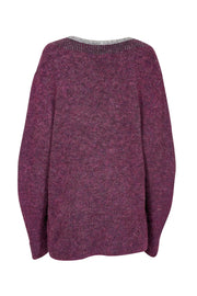 Current Boutique-Rag & Bone - Magenta V-neck Oversized Sweater Sz L