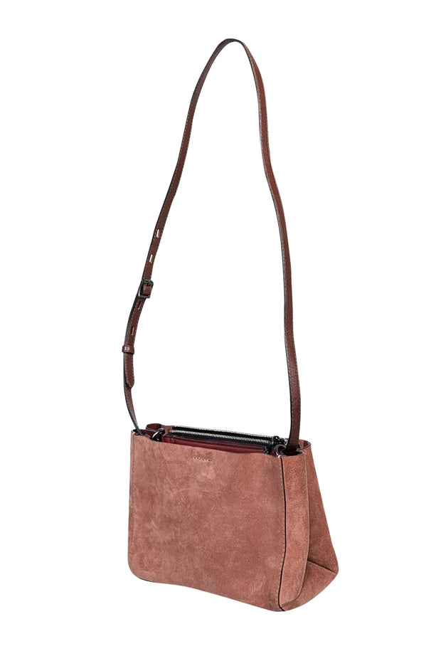 Current Boutique-Rag & Bone - Mauve Suede w/ Red & Brown Leather Crossbody