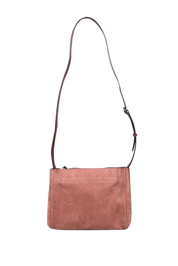 Current Boutique-Rag & Bone - Mauve Suede w/ Red & Brown Leather Crossbody