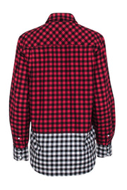 Current Boutique-Rag & Bone - Red Mixed Plaid Button Down Shirt Sz M