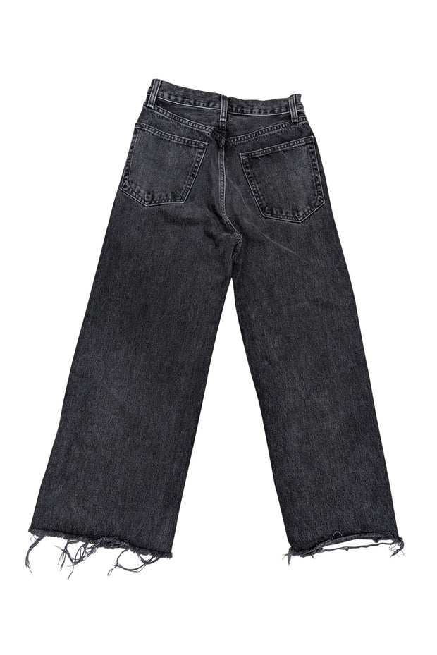 Current Boutique-Rag & Bone - Washed Black Wide-Leg Jeans w/ Frayed Hem Sz 00