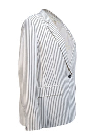 Current Boutique-Rag & Bone - White & Black Striped Silk Blazer Sz 12