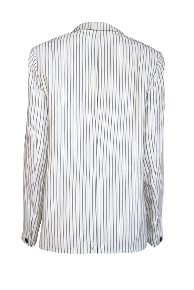 Current Boutique-Rag & Bone - White & Black Striped Silk Blazer Sz 12