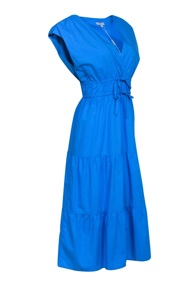 Current Boutique-Rails - Blue Cotton Blend Tiered Midi Dress Sz M