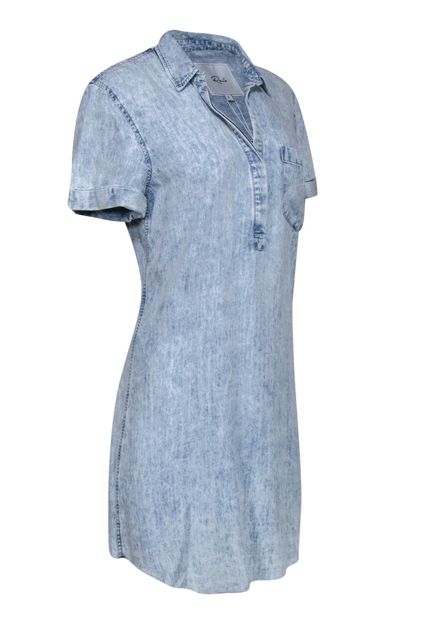 Current Boutique-Rails - Blue Light Acid Wash Chambray Shift Dress Sz S