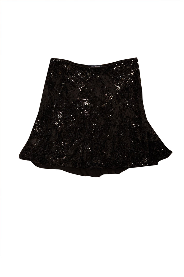 Current Boutique-Ralph Lauren - Black Sequin Mini Skirt