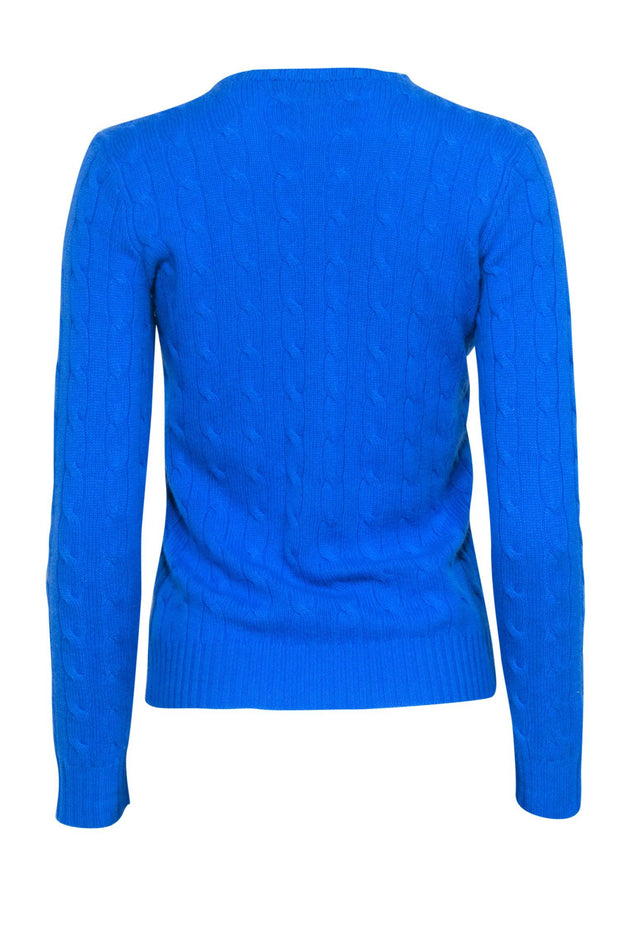 Current Boutique-Ralph Lauren - Blue Cable Knit Sweater Sz S