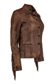 Current Boutique-Ralph Lauren - Brown Suede Button Front Jacket Sz 6