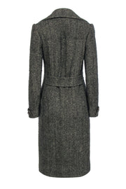 Current Boutique-Ralph Lauren Purple Label - Olive & Black Wool & Cashmere Blend Herringbone Coat Sz 4