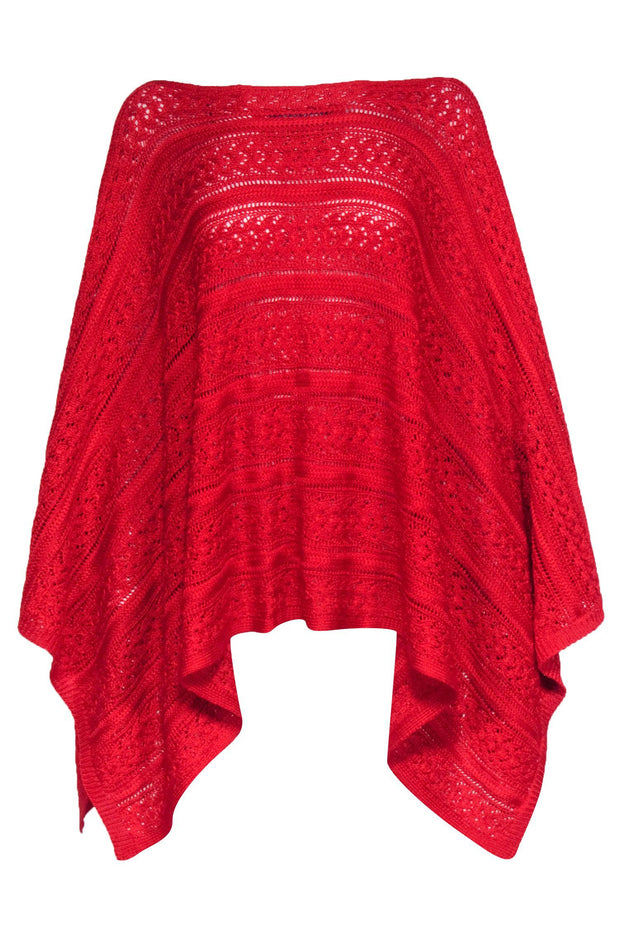 Current Boutique-Ralph Lauren Purple - Red Knit Sweater Poncho Sz M/L