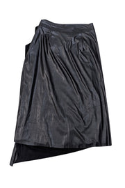 Current Boutique-Ramy Brook - Black Faux Leather Wrap Skirt Sz 4