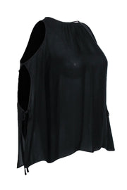 Current Boutique-Ramy Brook - Black Sheer Cold Shoulder Blouse Sz XS