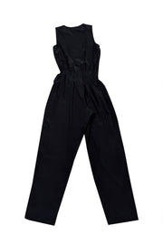 Current Boutique-Ramy Brook - Black Silk Blend Wrap Bodice Jumpsuit Sz XS