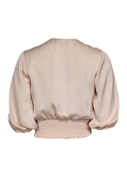 Current Boutique-Ramy Brook - Cream Satin Puff Sleeve Blouse Sz XXS