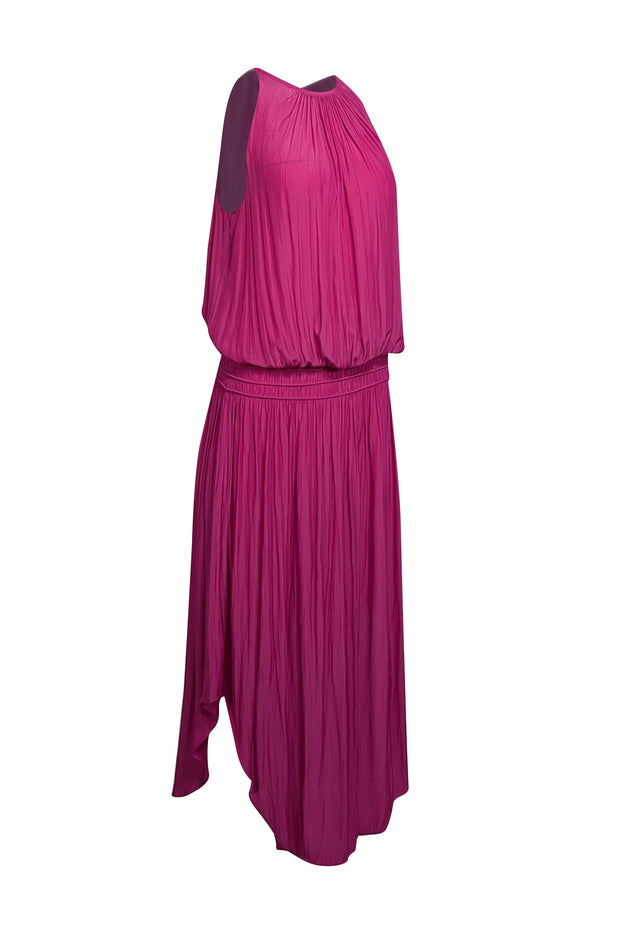 Current Boutique-Ramy Brook - Fuchsia Sleeveless Smocked Waist Dress Sz L