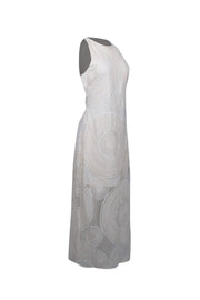 Current Boutique-Ramy Brook- Ivory Medallion Embroidered Midi Dress Sz 8