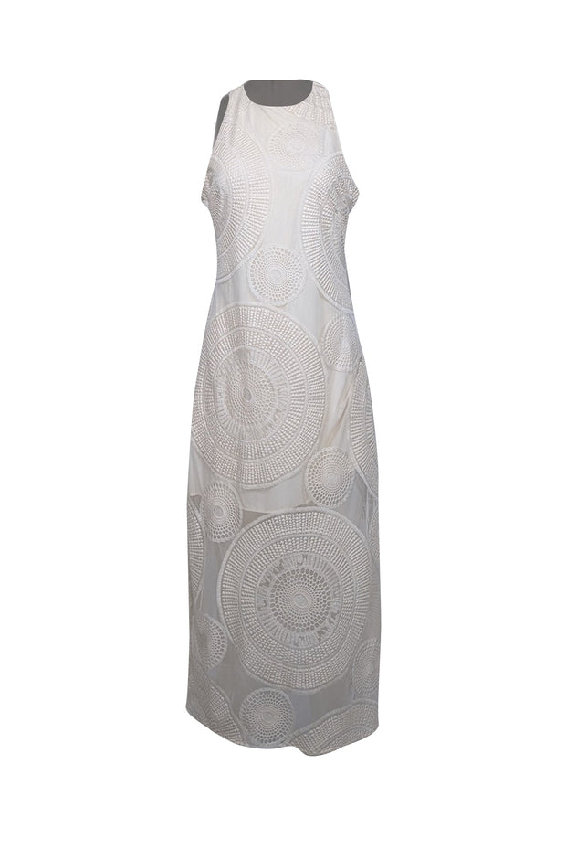 Current Boutique-Ramy Brook- Ivory Medallion Embroidered Midi Dress Sz 8