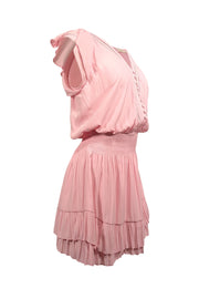 Current Boutique-Ramy Brook - Light Pink Ruffled Cap Sleeve Smocked Waist Dress Sz XS