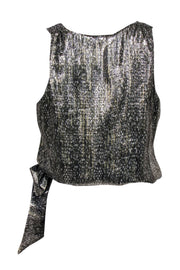 Current Boutique-Ramy Brook - Metallic Printed "Nora" Side-Tie Sleeveless Top Sz XS