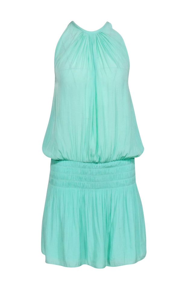 Current Boutique-Ramy Brook - Mint Green Sleeveless Dropped Smocked Waist Dress Sz S