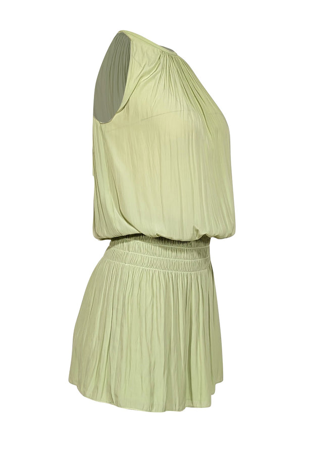 Current Boutique-Ramy Brook - Pale Green Sleeveless Dropped Smocked Waist Dress Sz XXS