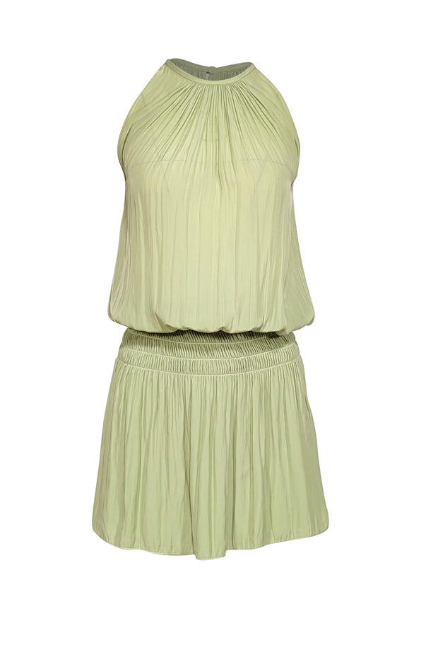 Current Boutique-Ramy Brook - Pale Green Sleeveless Dropped Smocked Waist Dress Sz XXS