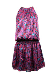 Current Boutique-Ramy Brook - Purple, Red, Green, & Black Print Sleeveless Keyhole Back Sz S