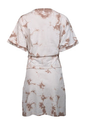 Current Boutique-Rebecca Minkoff - Beige & Light Brown Tie Dye Cotton Belted Shirtdress Sz M