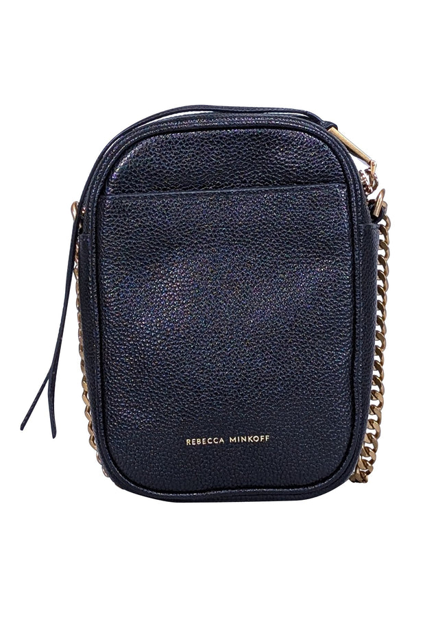 Current Boutique-Rebecca Minkoff - Black Pebbled Leather Crossbody Bag w/ Large Hook Front Detail