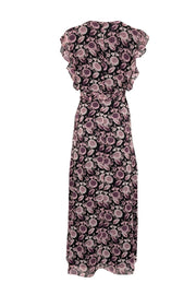 Current Boutique-Rebecca Minkoff - Black, Pink, & Purple Floral Wrap Dress Sz S