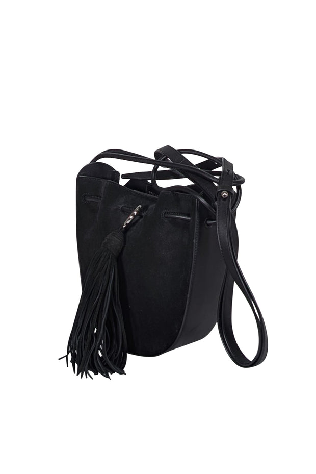 Current Boutique-Rebecca Minkoff - Black Suede & Leather Bucket Crossbody