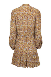 Current Boutique-Rebecca Minkoff - Golden Yellow w/ Maroon & Blue Floral Print Mini Dress Sz XS