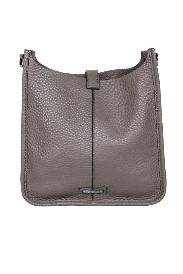 Current Boutique-Rebecca Minkoff - Taupe Grey Leather Large Studded Crossbody Bag