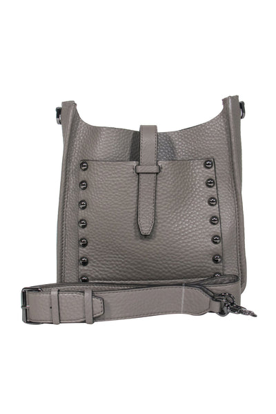 Current Boutique-Rebecca Minkoff - Taupe Grey Leather Large Studded Crossbody Bag
