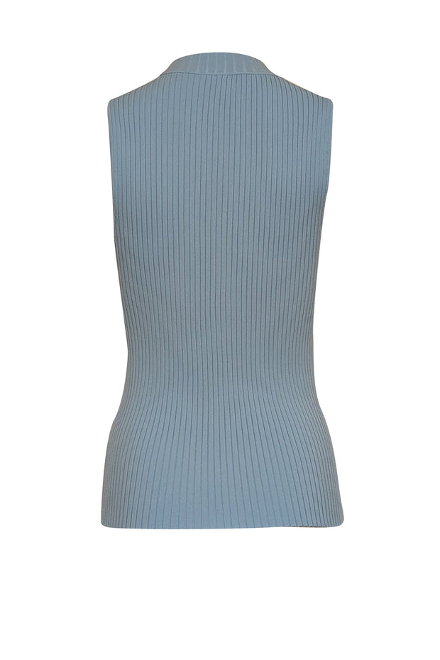 Current Boutique-Rebecca Taylor - Baby Blue Cutout Ribbed Knit Top Sz L