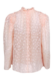 Current Boutique-Rebecca Taylor - Light Pink Blouse w/ Ruffle Neckline Sz 4