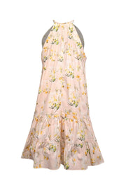 Current Boutique-Rebecca Taylor - Light Pink Peach & Yellow Floral Sleeveless Dress Sz 2