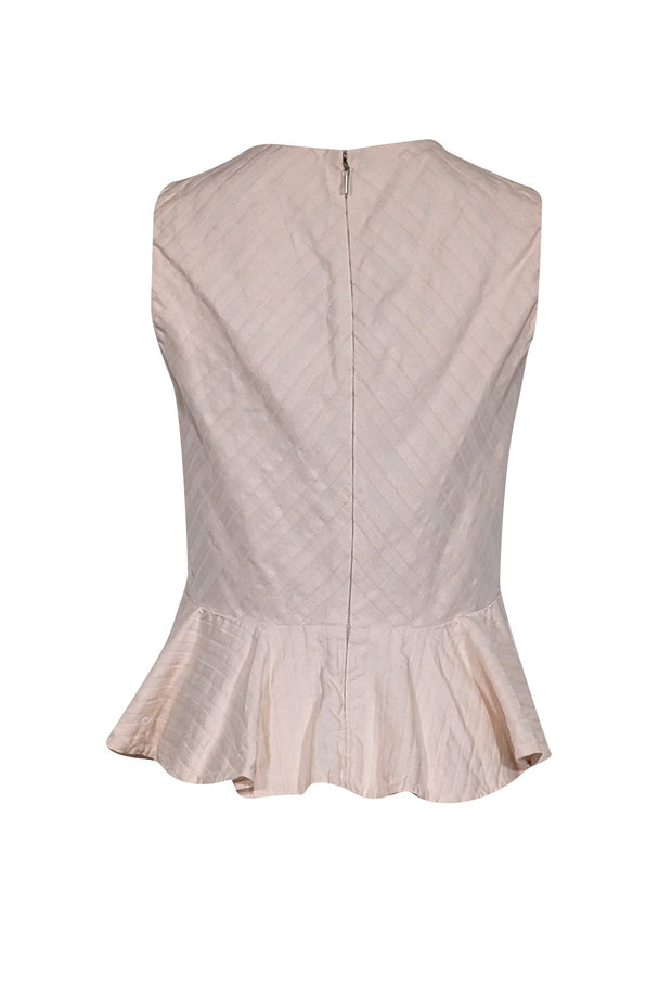 Current Boutique-Rebecca Taylor - Light Pink Sleeveless Textured Peplum Sz 2