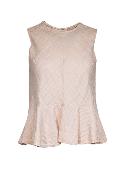 Current Boutique-Rebecca Taylor - Light Pink Sleeveless Textured Peplum Sz 2