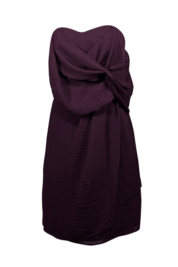 Current Boutique-Rebecca Taylor - Plum Purple One Shoulder Dress Sz 4