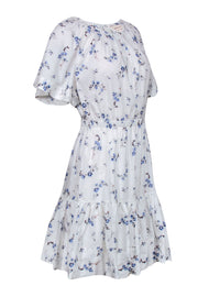 Current Boutique-Rebecca Taylor - White w/ Blue Ditsy Floral Print Dress Sz 2