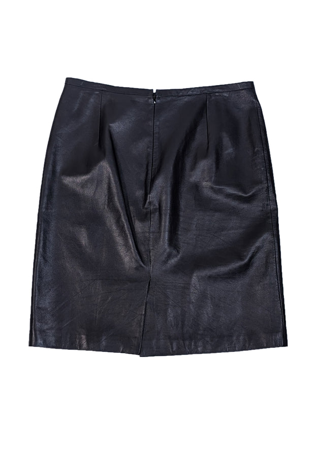 Current Boutique-Reed Krakoff - Black Lamb Leather Pencil Skirt Sz 12