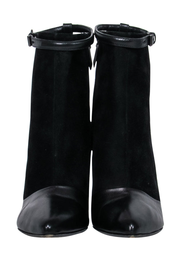 Current Boutique-Reed Krakoff - Black Suede Short Boots w/ Leather Toe Detail Sz 6.5