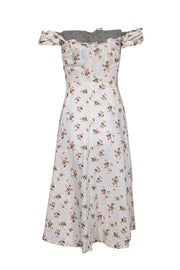 Current Boutique-Reformation - Ivory & Pink Floral Midi Dress Sz 0