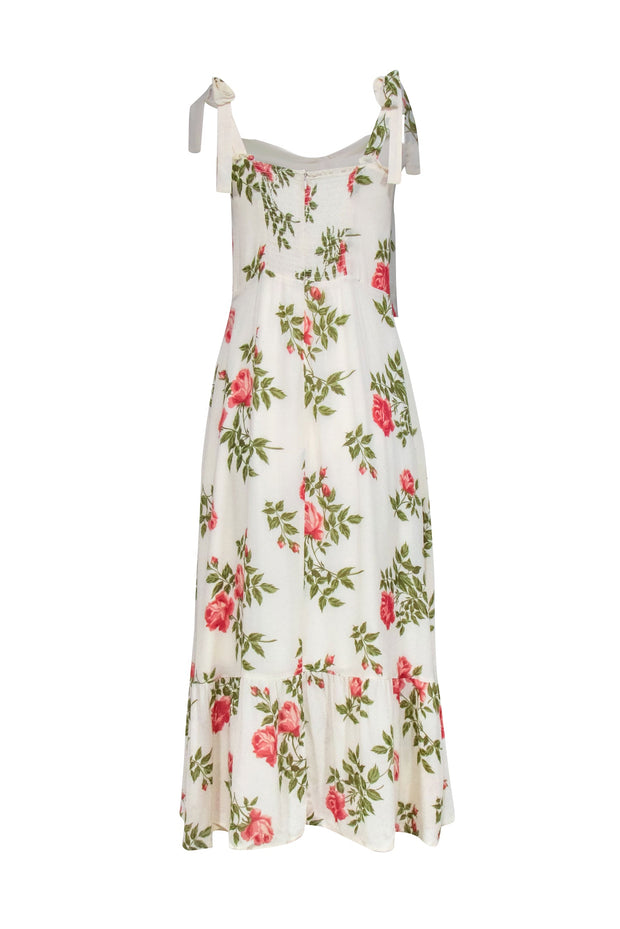 Current Boutique-Reformation - Ivory w/ Rose & Ivy Print Sleeveless “Nikita” Dress Sz 10