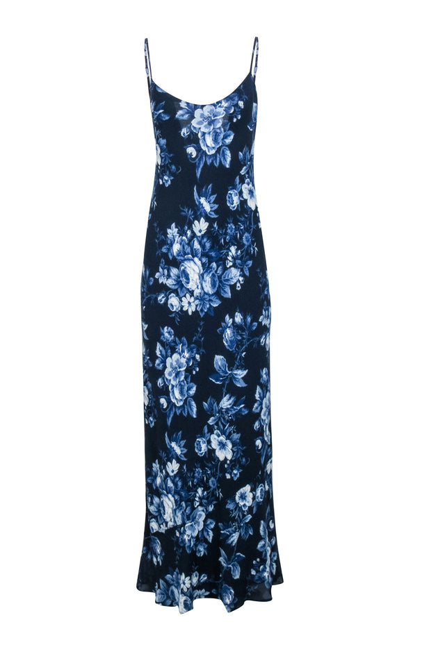 Current Boutique-Reformation - Navy & Blue Floral Print "Parma" Dress Sz XL