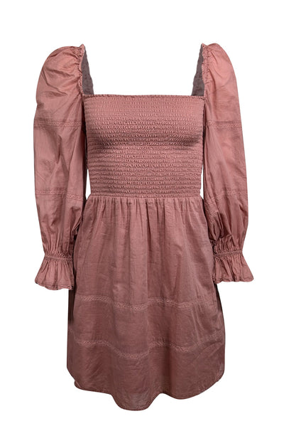 Current Boutique-Reformation - Praline Brown Cotton Mini Dress w/ Balloon Sleeves Sz 2