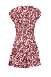 Current Boutique-Reformation - Red w/ Blush & White Floral Print Mini Dress Sz 6