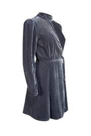 Current Boutique-Reformation - Slate Blue Velvet Mini Dress Sz L